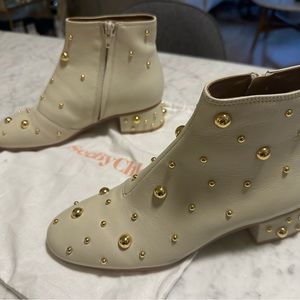 SeeByChloe white leather with gold studded - boots Very good conditions! (USED)